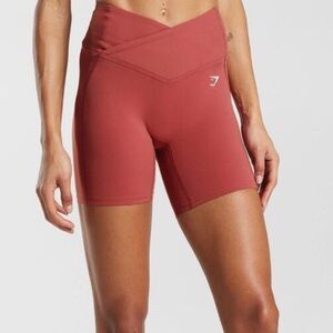 GymShark Crossover Shorts Womens Small Pomegranate Red NWOT